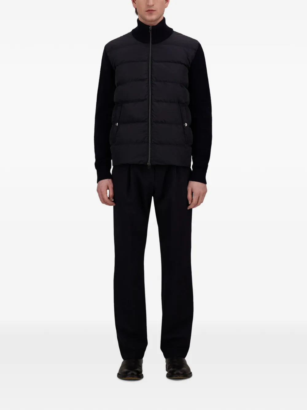 Herno Wafelgebreid gewatteerd vest Blauw