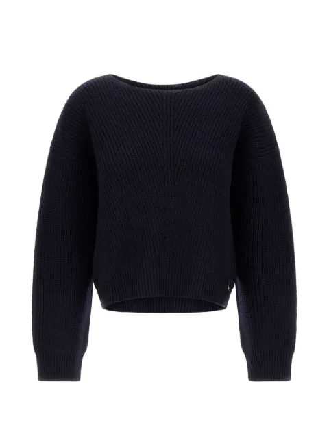 Herno corncob-stitch boat-neck sweater