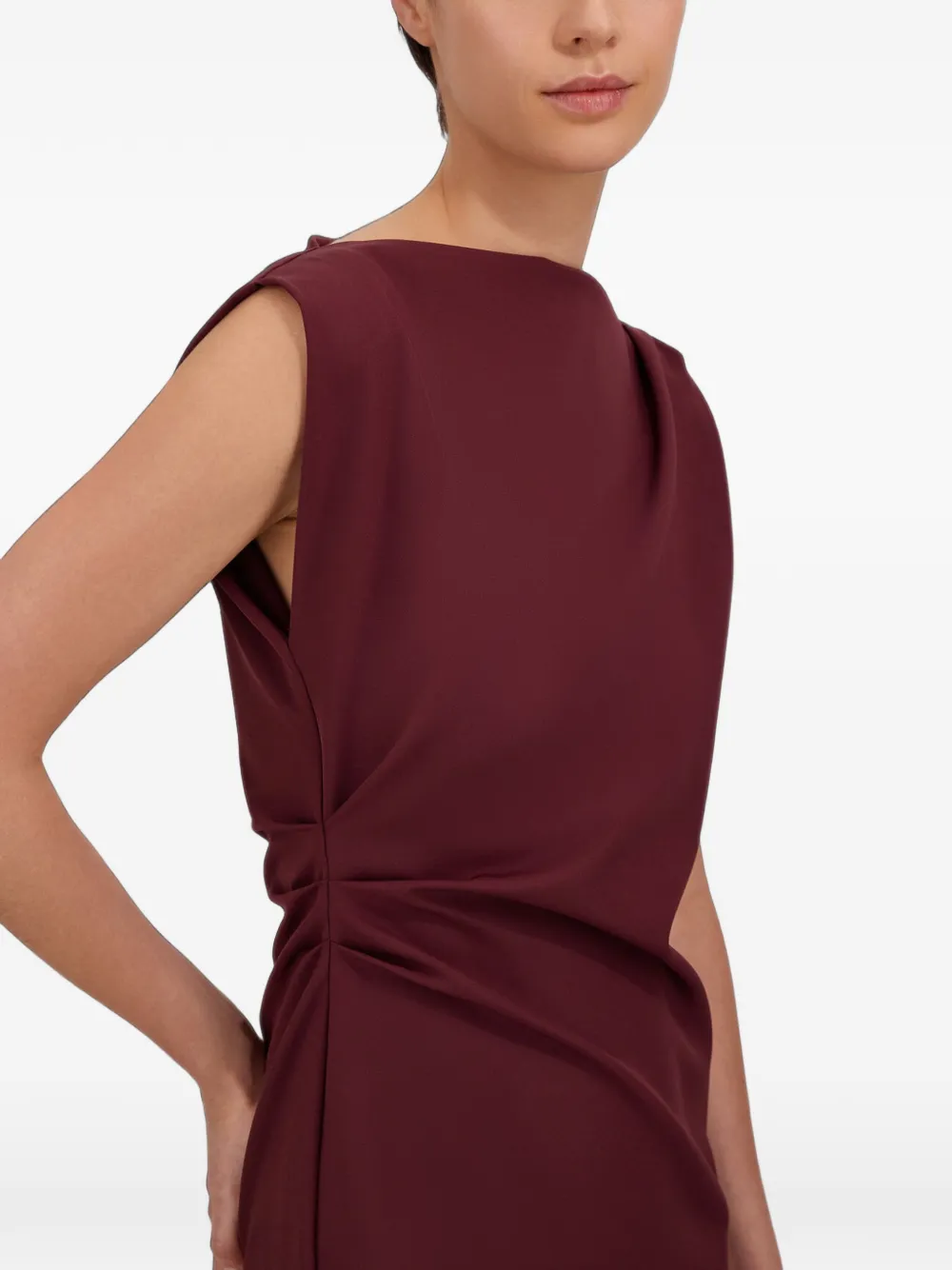 Herno Gedrapeerde midi-jurk Rood