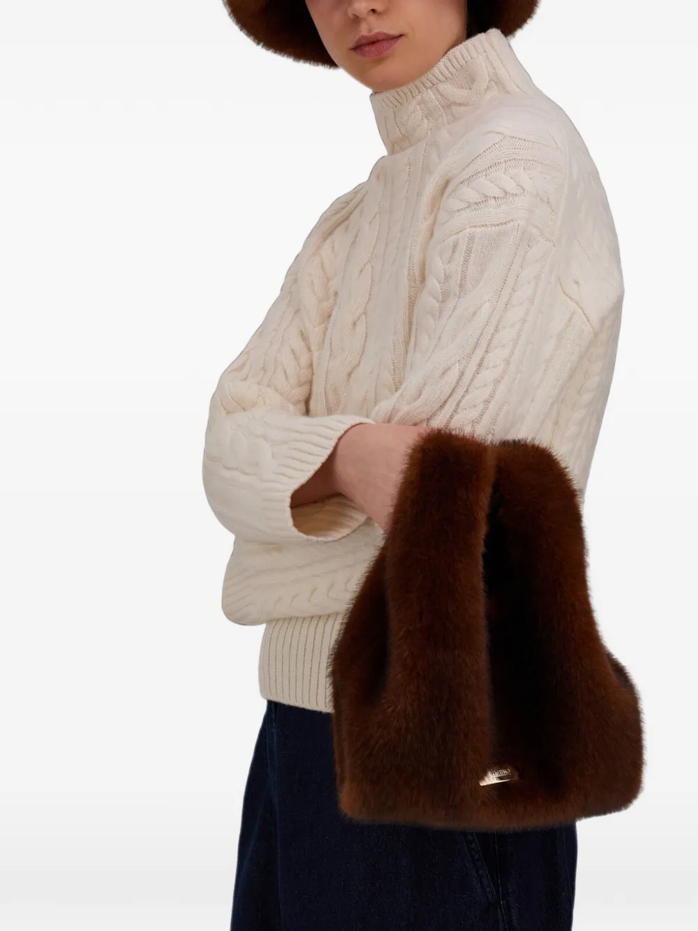 Herno Shopper van imitatiebont Bruin