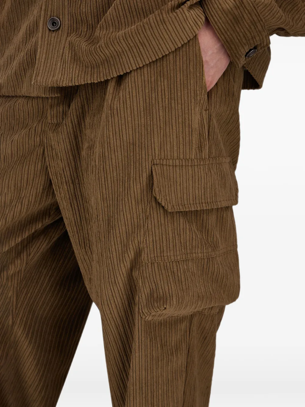 Herno Ribfluwelen straight broek Groen