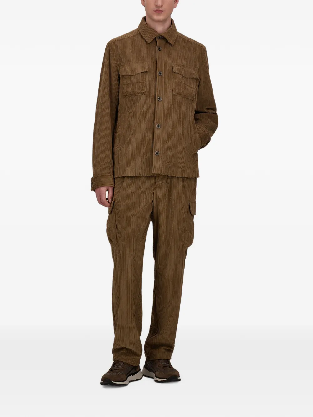 Herno Ribfluwelen straight broek Groen