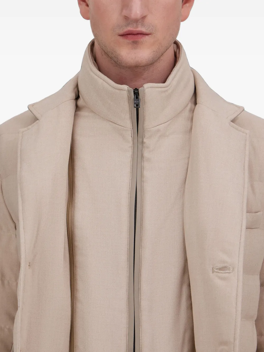 Herno quilted wool-blend blazer Beige