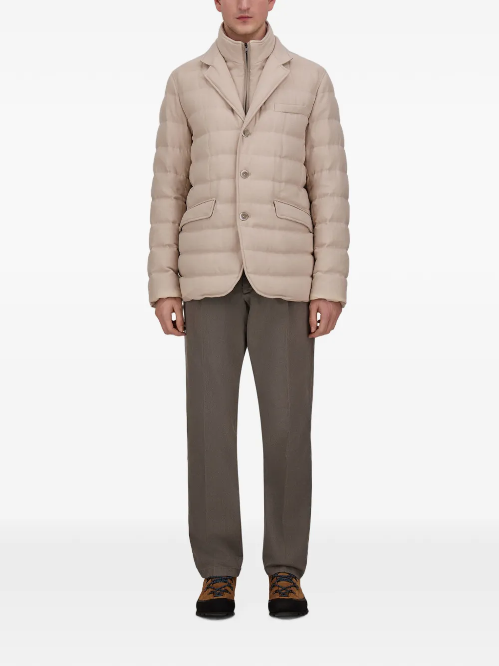 Herno quilted wool-blend blazer Beige