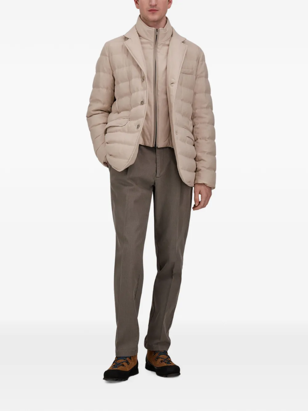 Herno quilted wool-blend blazer Beige