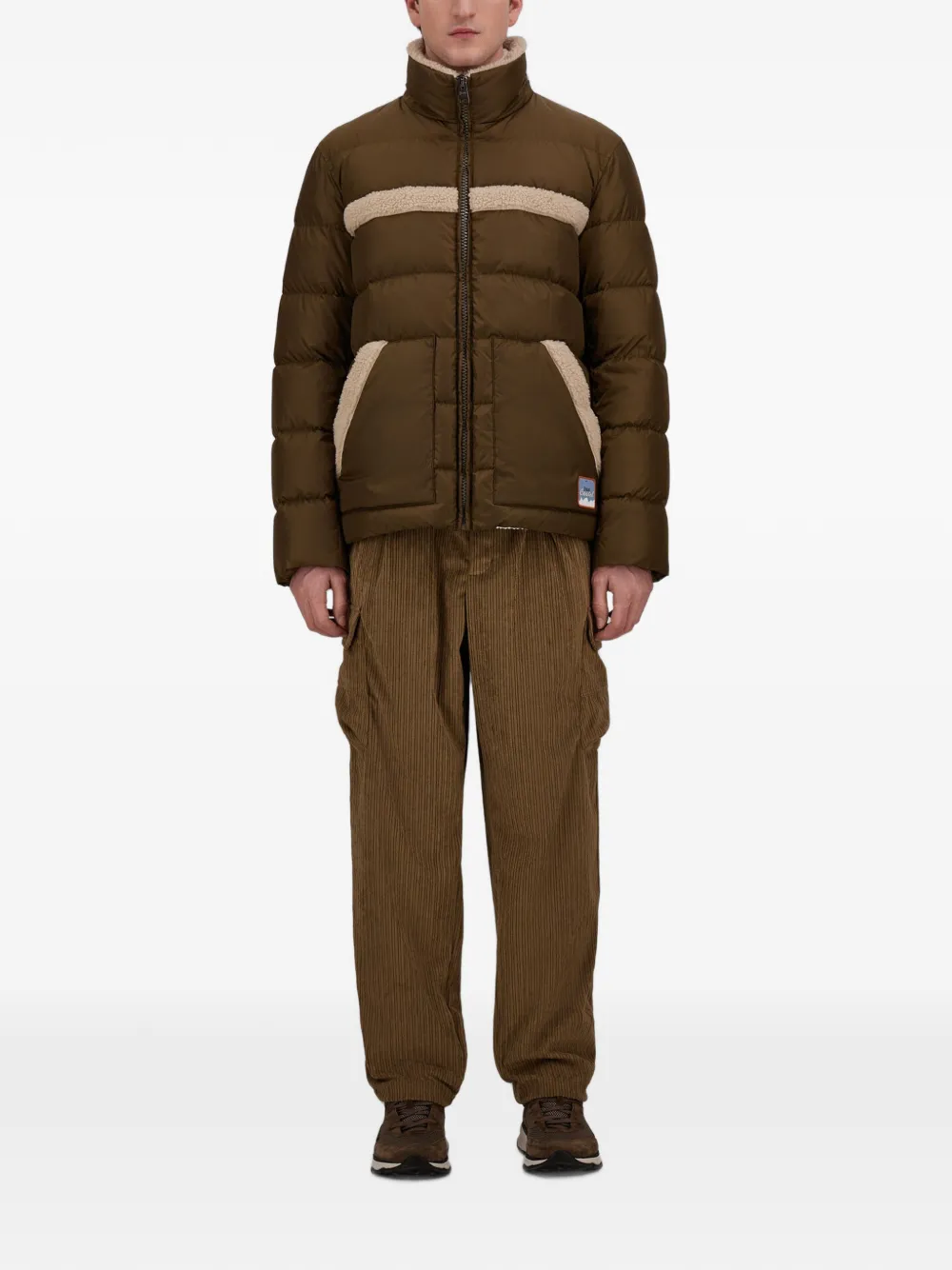 Herno Gewatteerd jack met fleece afwerking Bruin