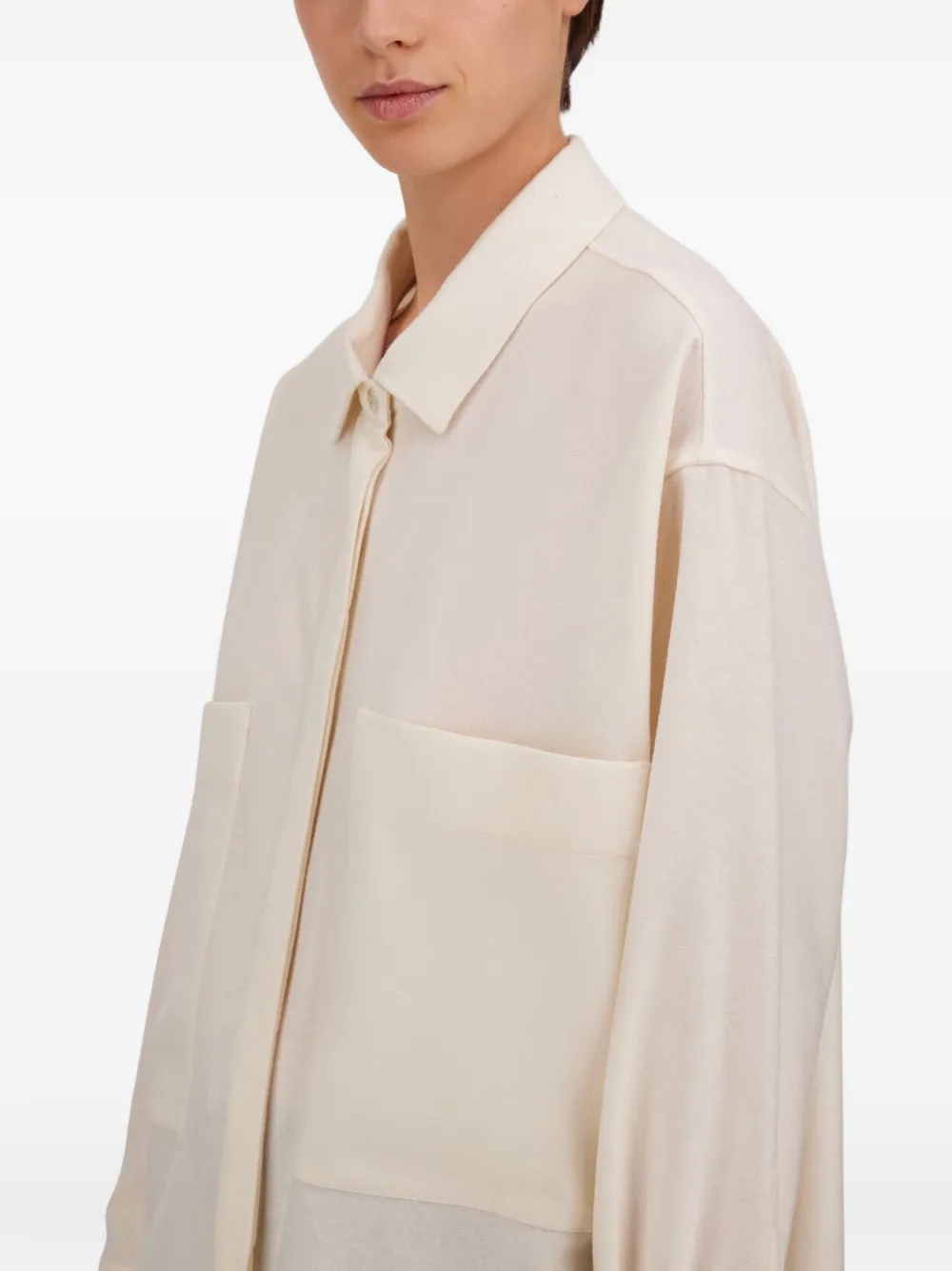 Herno Flanellen blouse van scheerwol Beige