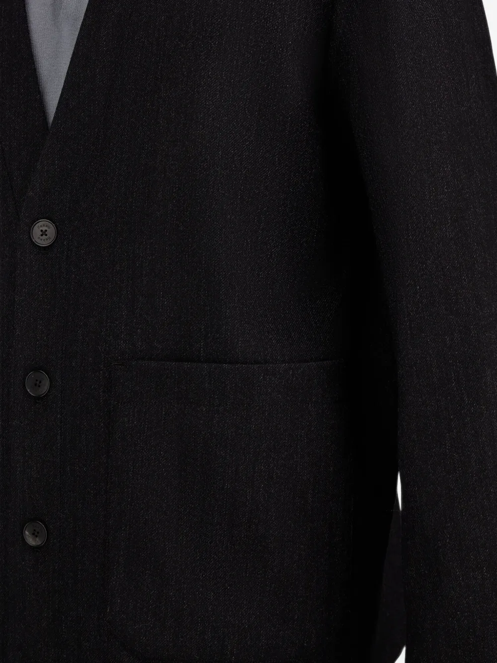 Herno Jack van wollen twill met V-hals Grijs