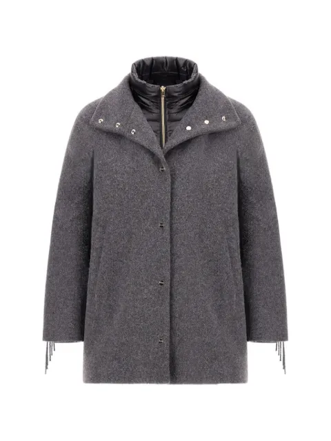 Herno fringe-trimmed nylon ultralight coat