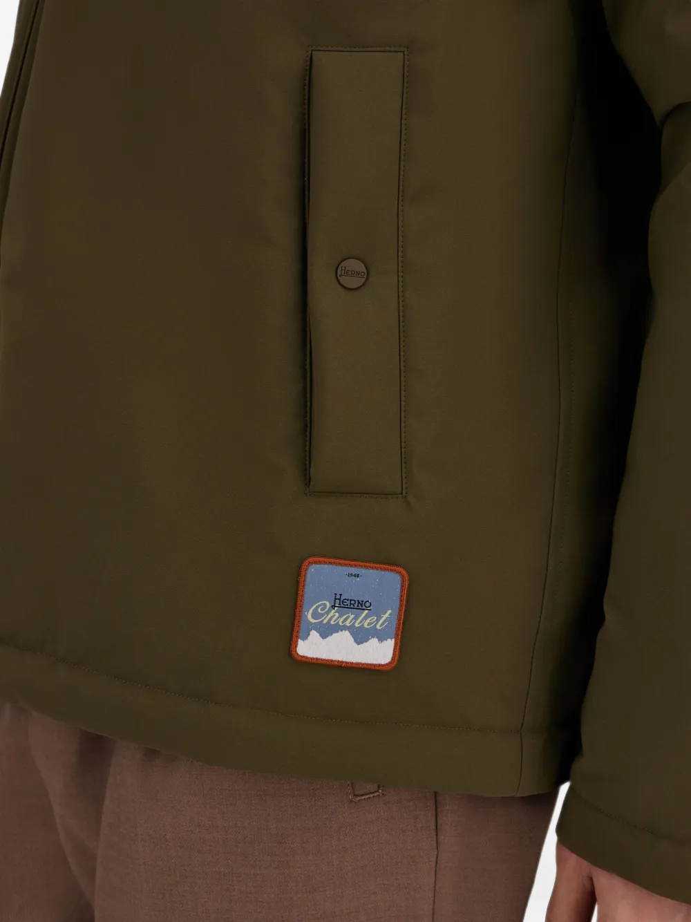 Herno Mat twill jack met glanzend effect Groen
