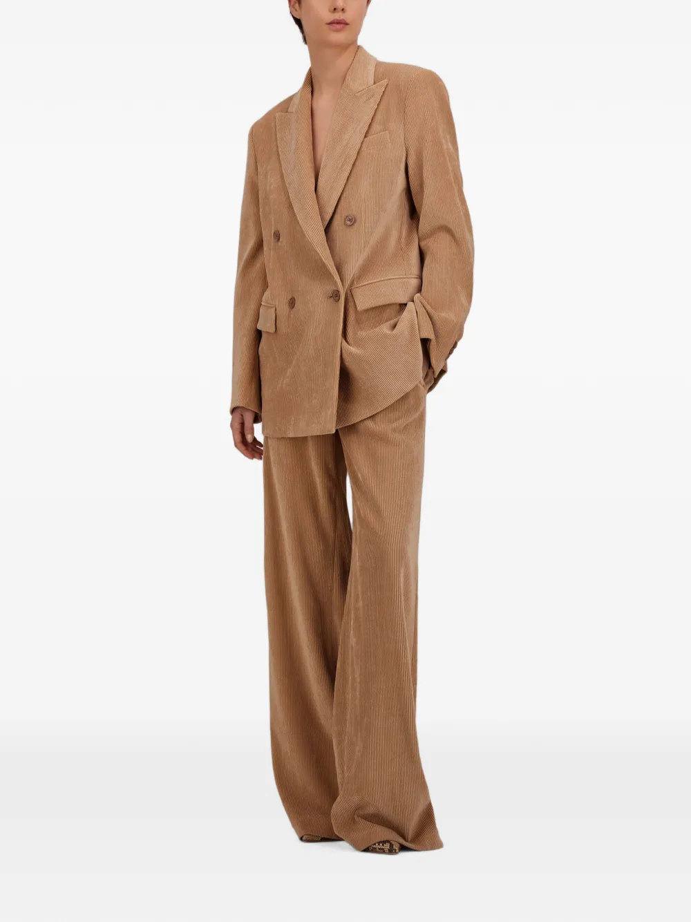 Herno Ribfluwelen blazer Bruin