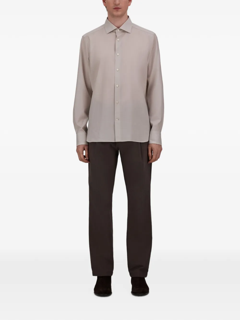 Herno Iconico overhemd met logo-plakkaat Beige