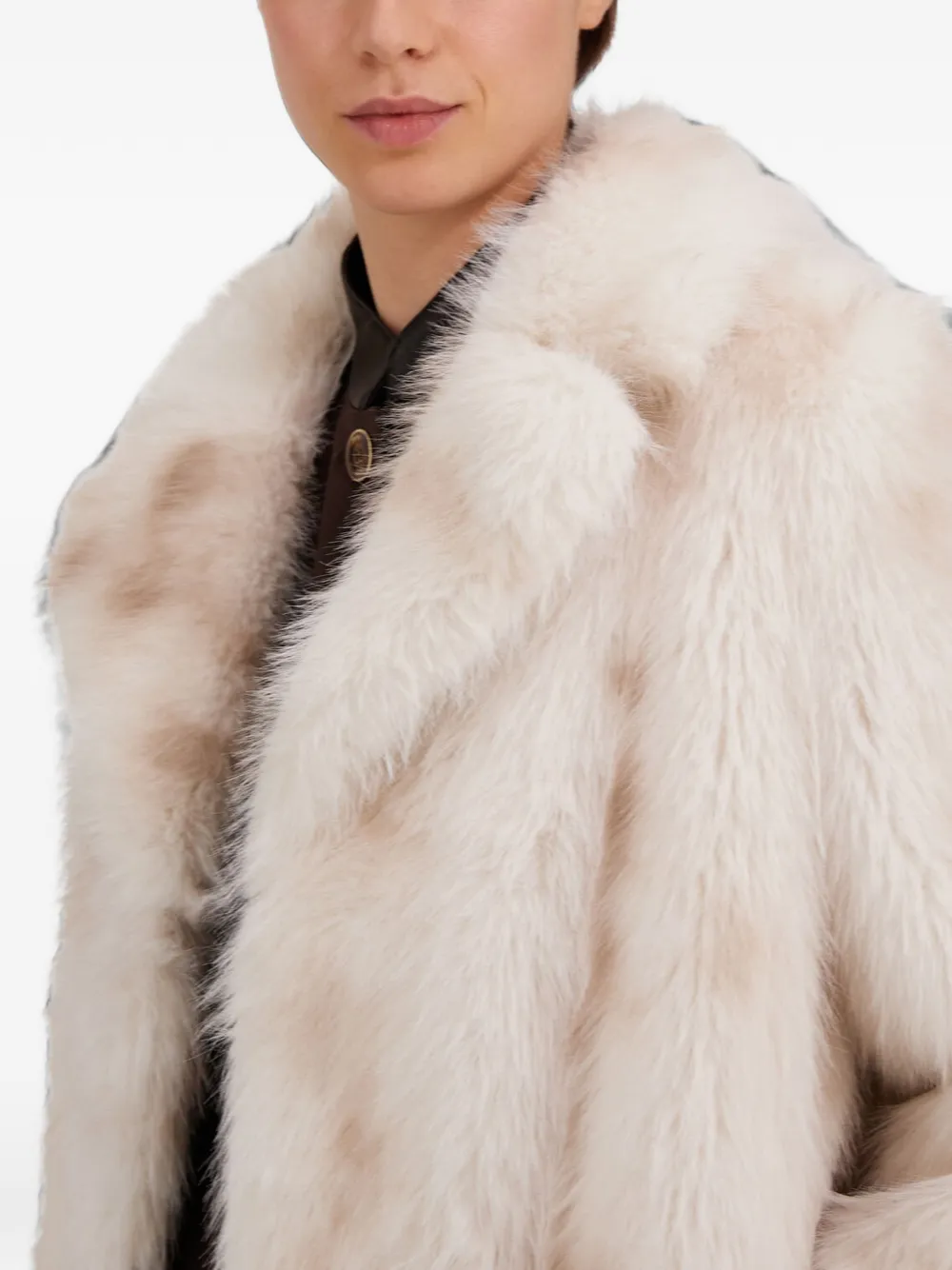 Herno Jas van imitatiebont met lynx-effect Beige
