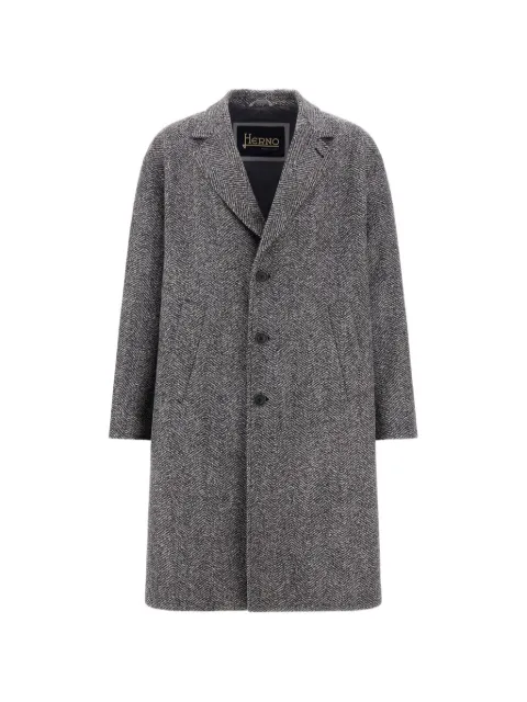 Herno herringbone virgin-wool coat