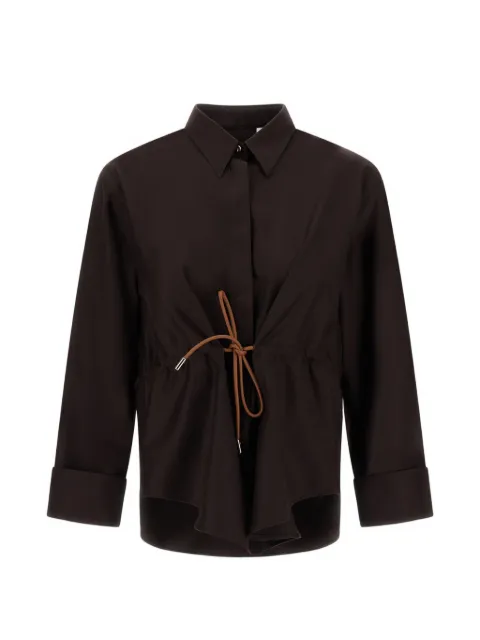 Herno camisa con cordones en mezcla de lana