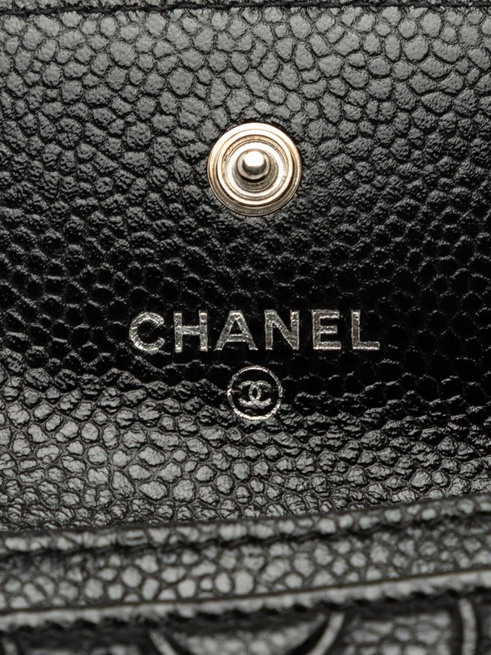 CHANEL Pre-Owned 2020 ココマーク エンボス キャビア カメリア カード