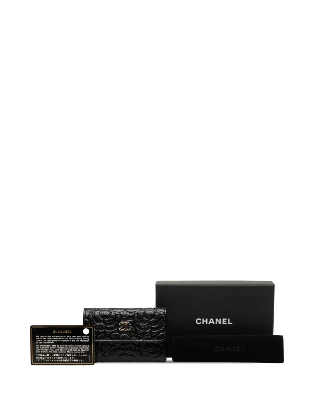 CHANEL Pre-Owned 2020 ココマーク エンボス キャビア カメリア カード