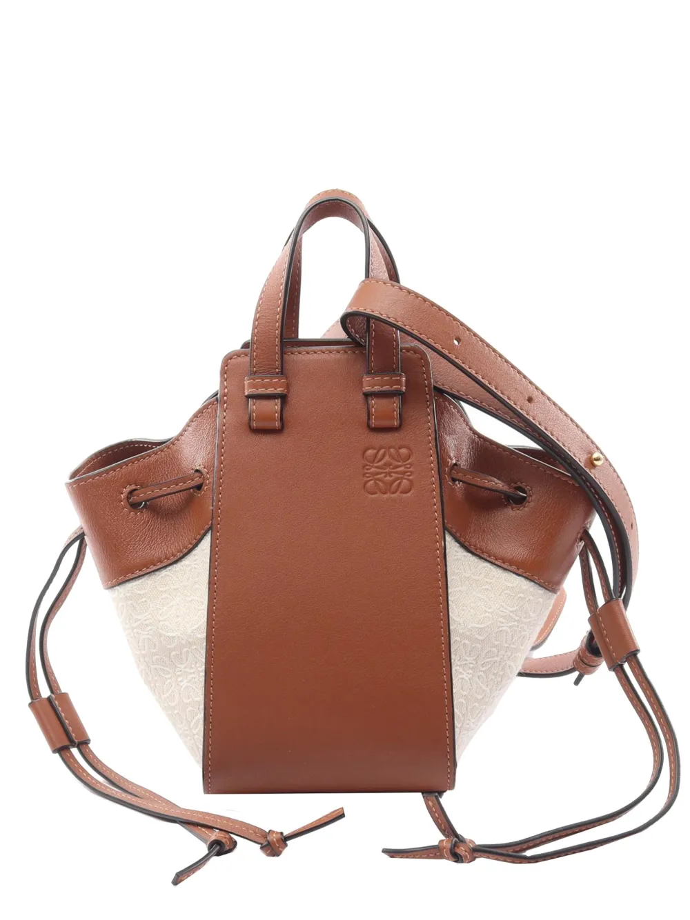 Loewe Pre-Owned 2010-2026 Mini Leather and Canvas Hammock Bag satchel - Braun