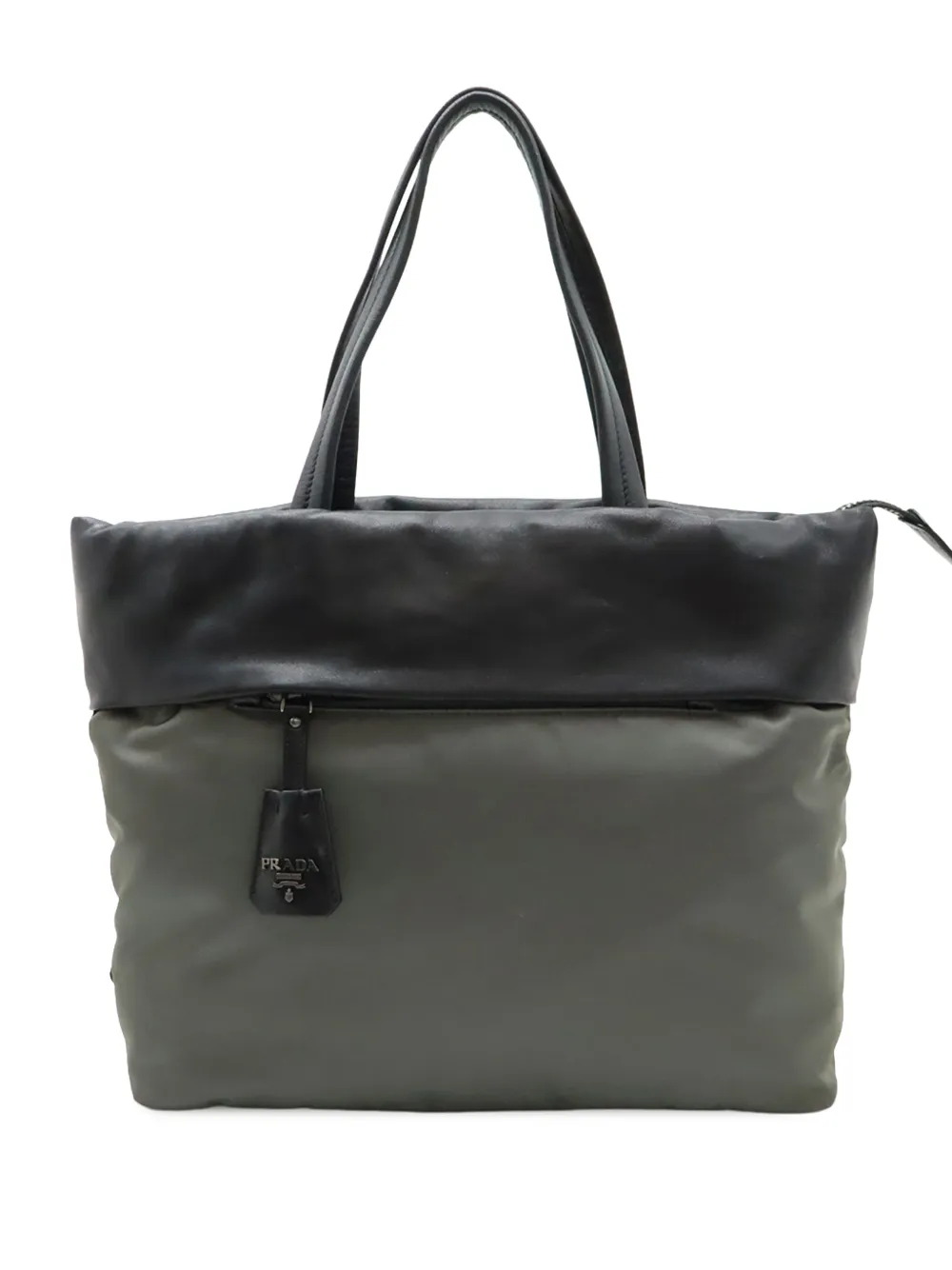 Prada Pre-Owned 2013-2026 Tessuto and Nappa Reversible satchel - Grigio
