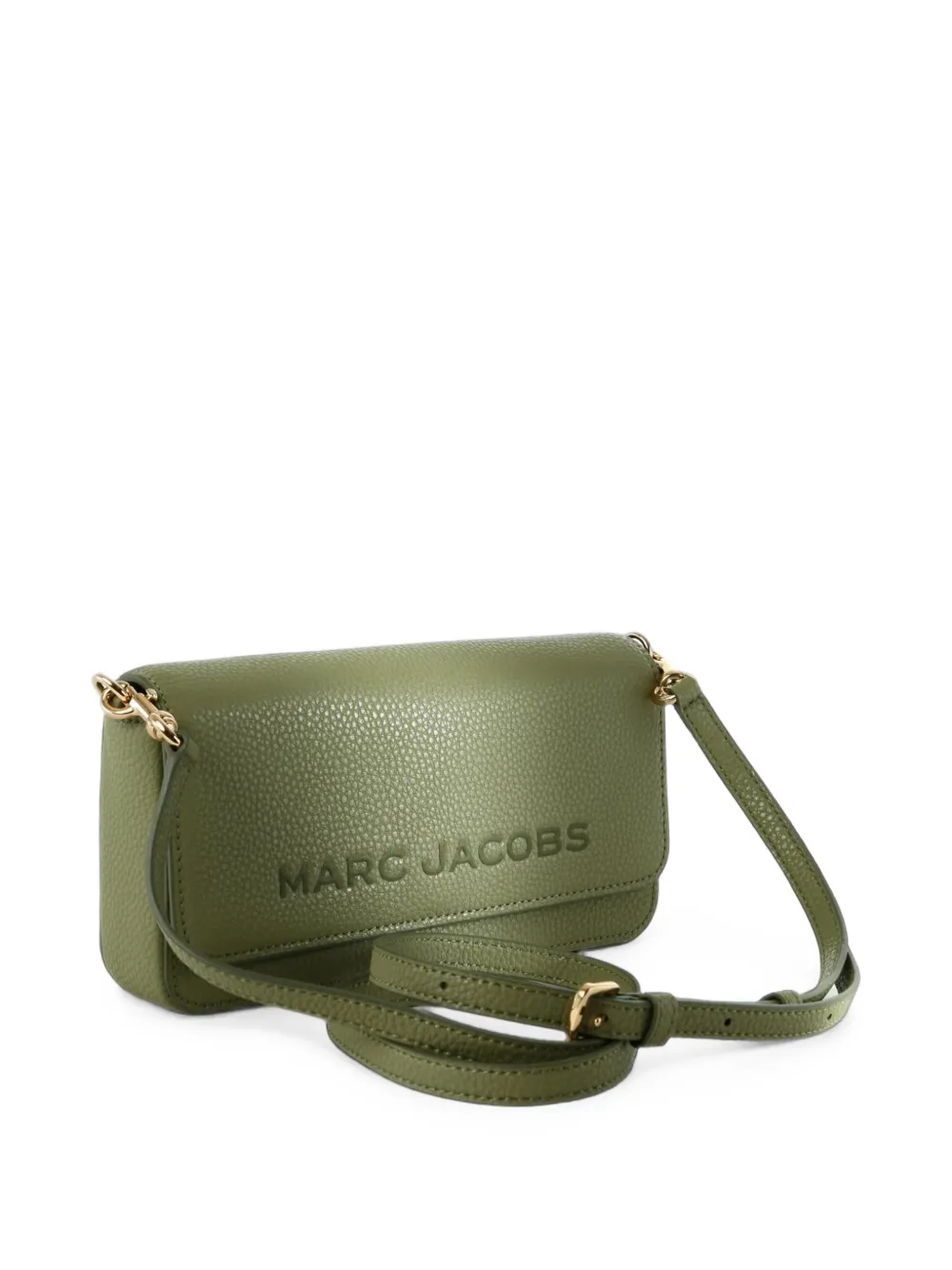 Marc Jacobs Leren portemonnee met ketting en logo-detail Groen