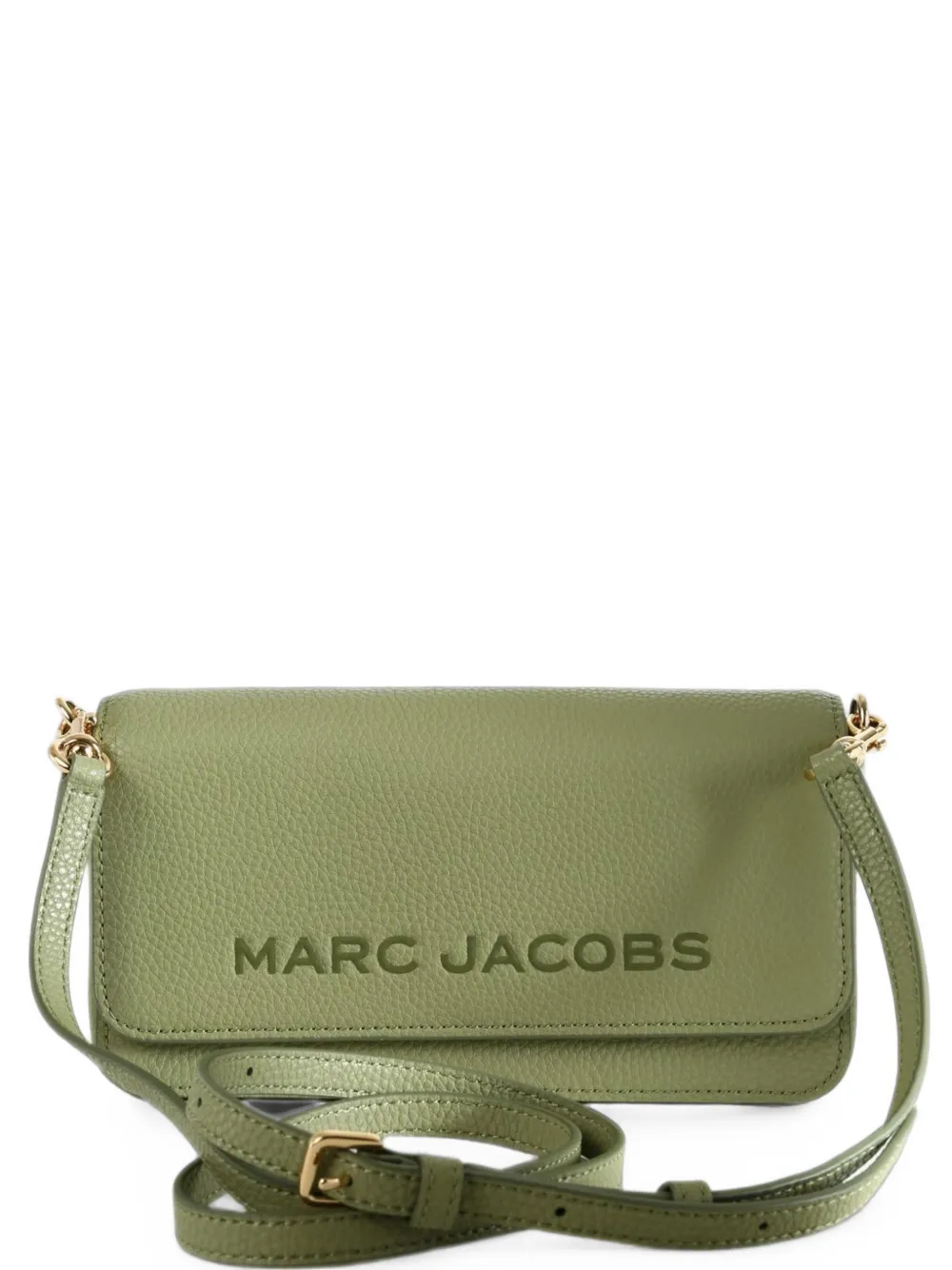 Marc Jacobs logo-detail leather wallet on chain - Verde