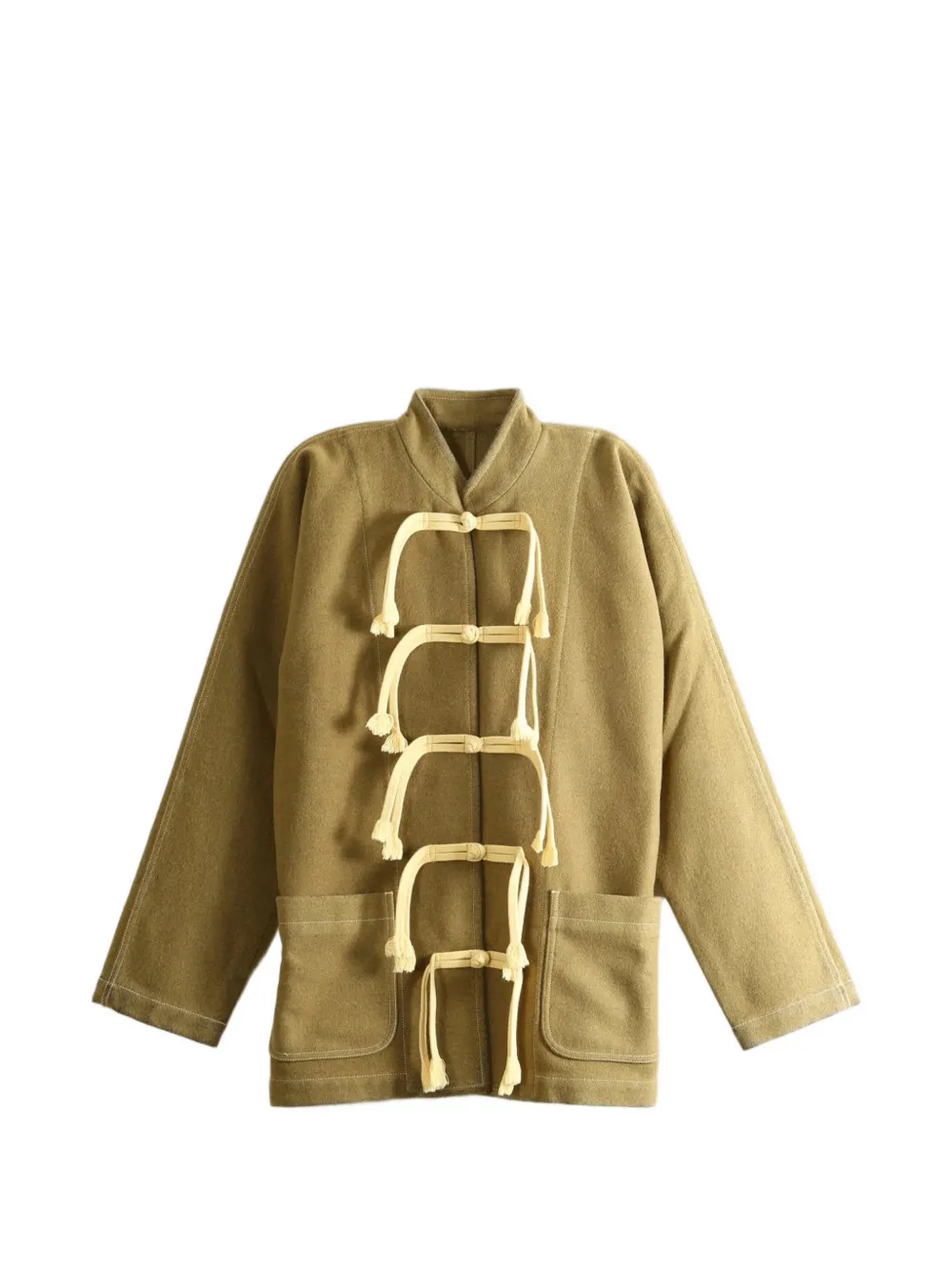 Uma Wang Kippy frog-fastening patch-pocket jacket - Toni neutri
