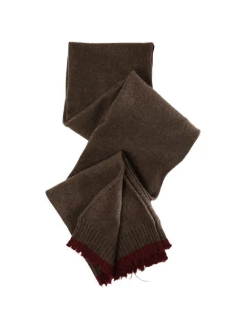 Uma Wang fringed ribbed-trim scarf