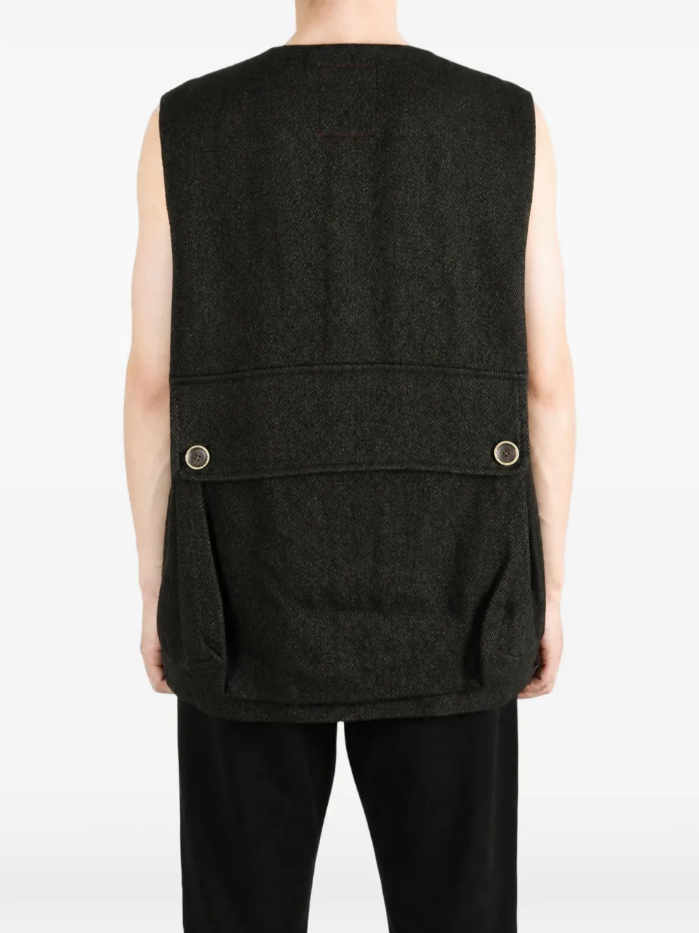 Uma Wang Bodywarmer met zakdetail en knopen Grijs