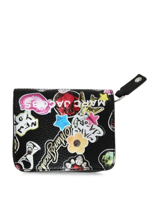 Marc Jacobs sticker-print leather wallet