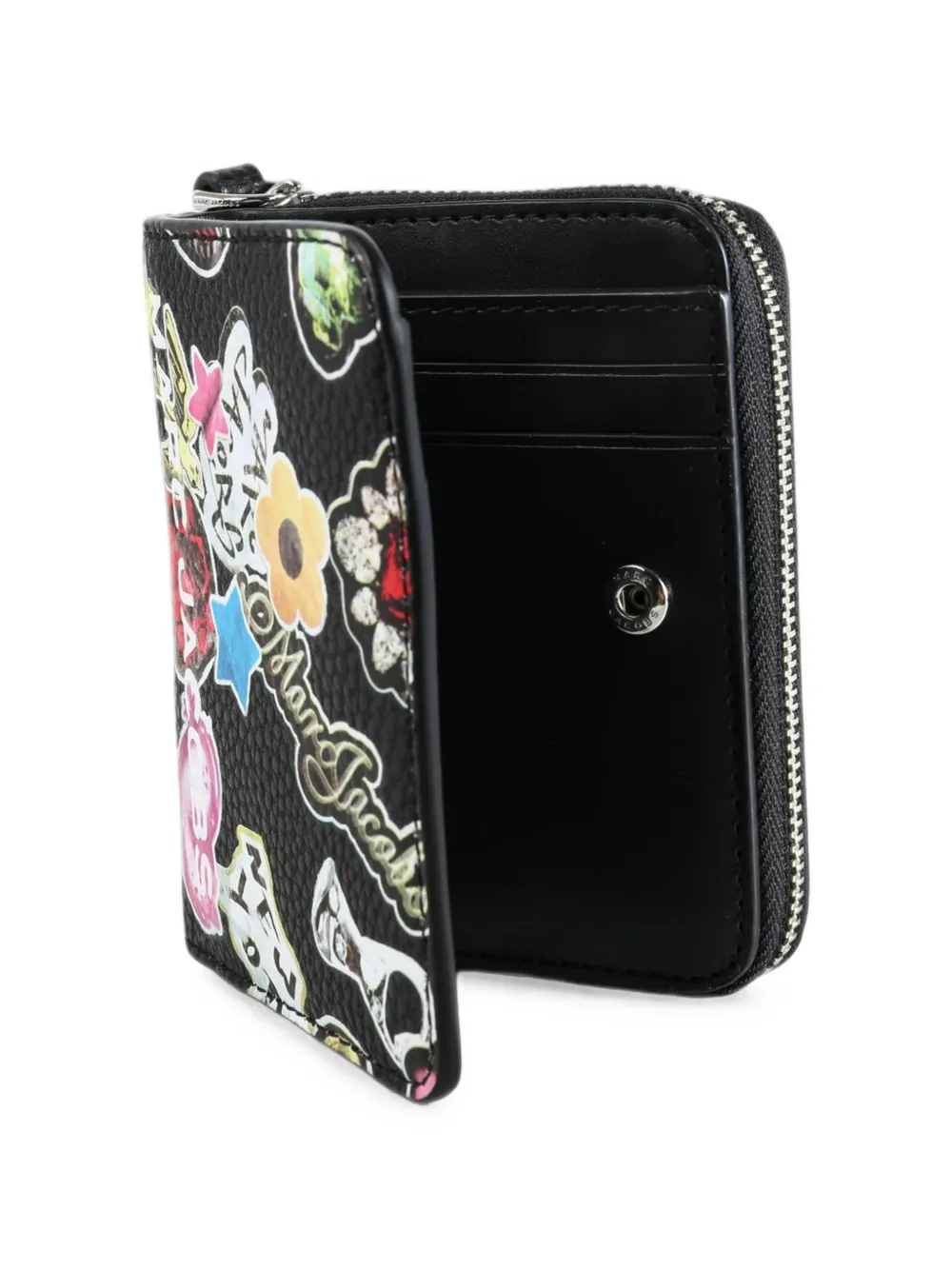 Marc Jacobs sticker-print leather wallet Zwart