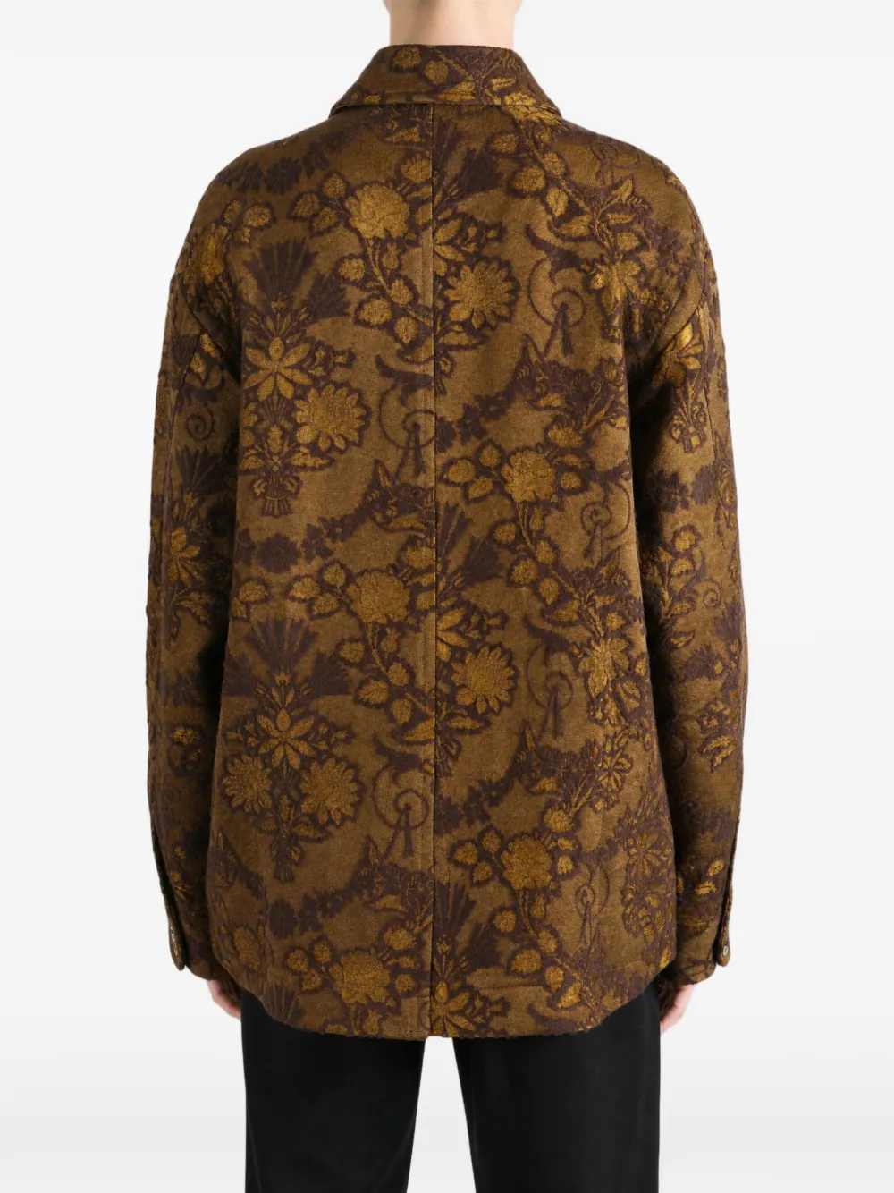 Uma Wang Jinn floral-jacquard button-up jacket Bruin