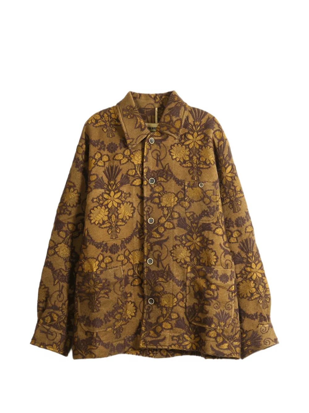 Uma Wang Jinn floral-jacquard button-up jacket - Marrone