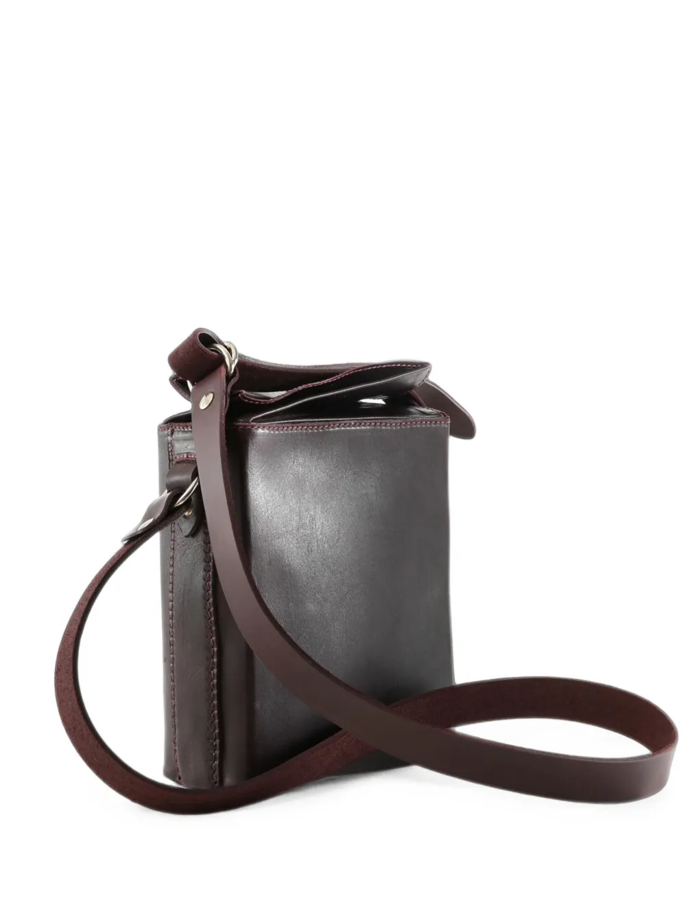 Guidi BOX06 groppone leather cross body bag - Marrone