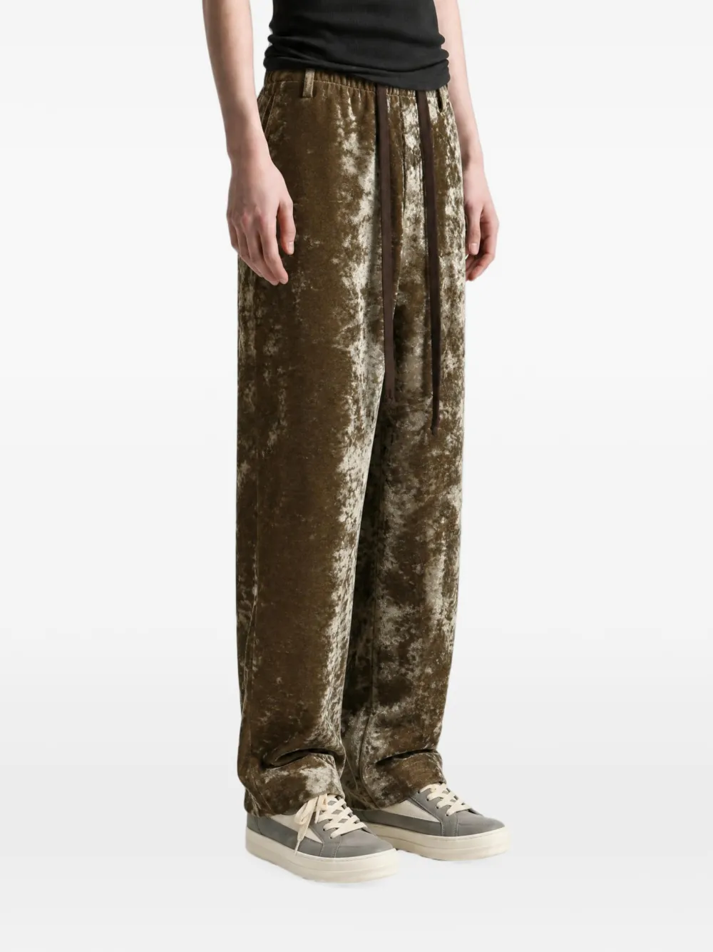 Uma Wang Perch fluwelen broek met trekkoord Bruin