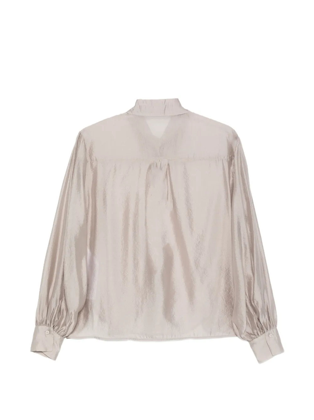 Luisa Cerano Semi-doorzichtige blouse met geplooide mouwen Beige