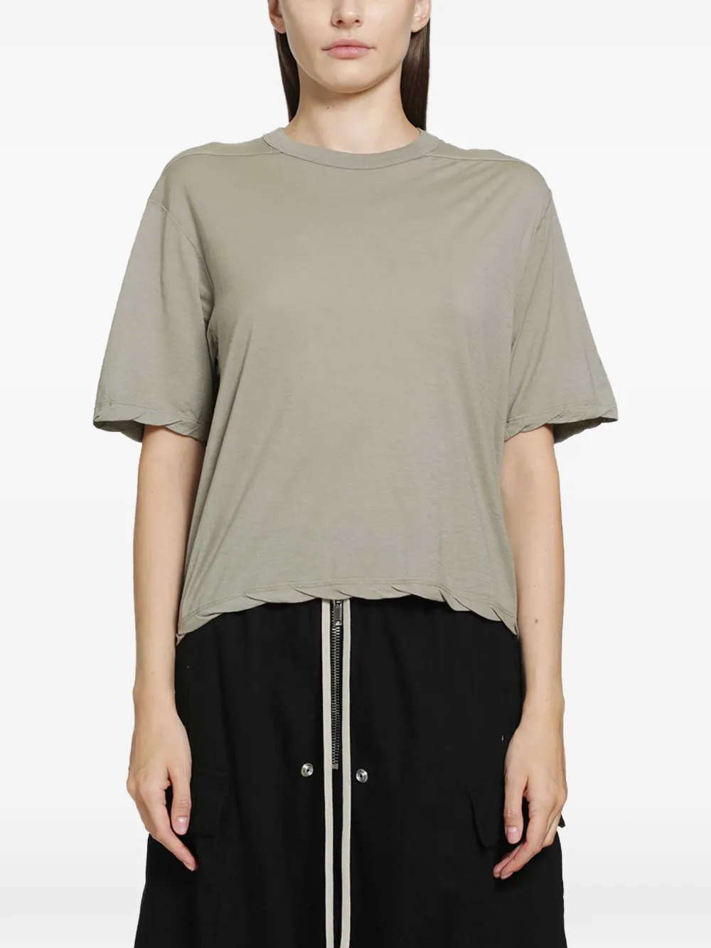 Rick Owens DRKSHDW raw-edge T-shirt - Toni neutri
