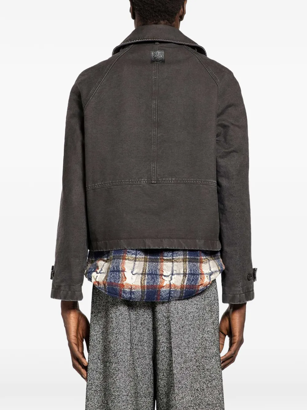 LOEWE Belted Button-front Jacket in Grey, view 3