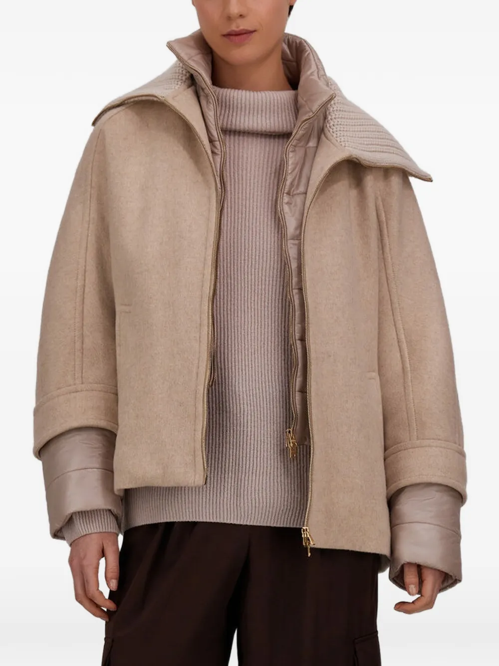 Herno Ribgebreide trui Beige