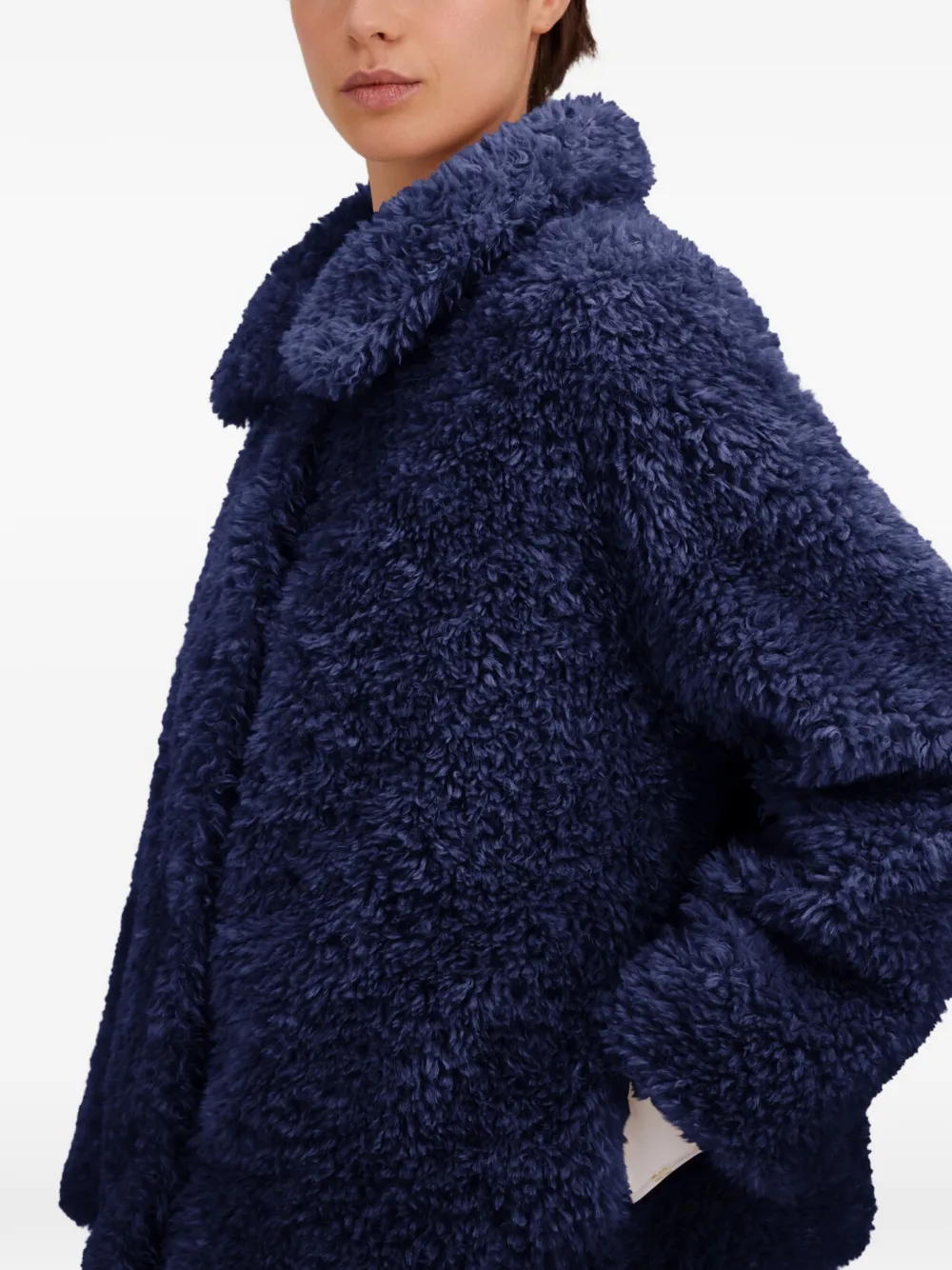 Herno Jack van imitatiebont met krul-effect Blauw