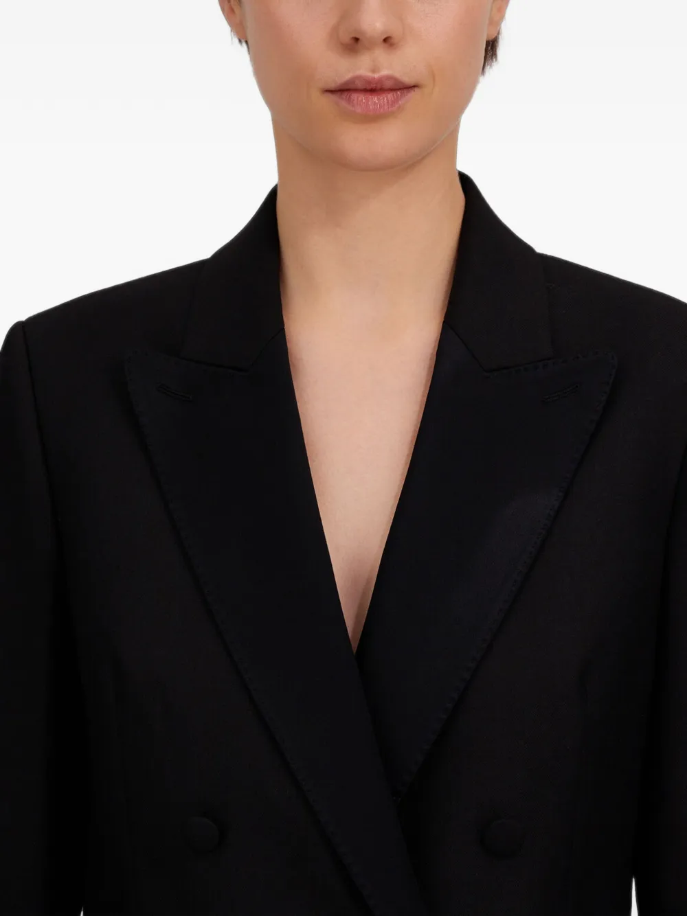 Herno Blazer met dubbele rij knopen en puntige revers Zwart
