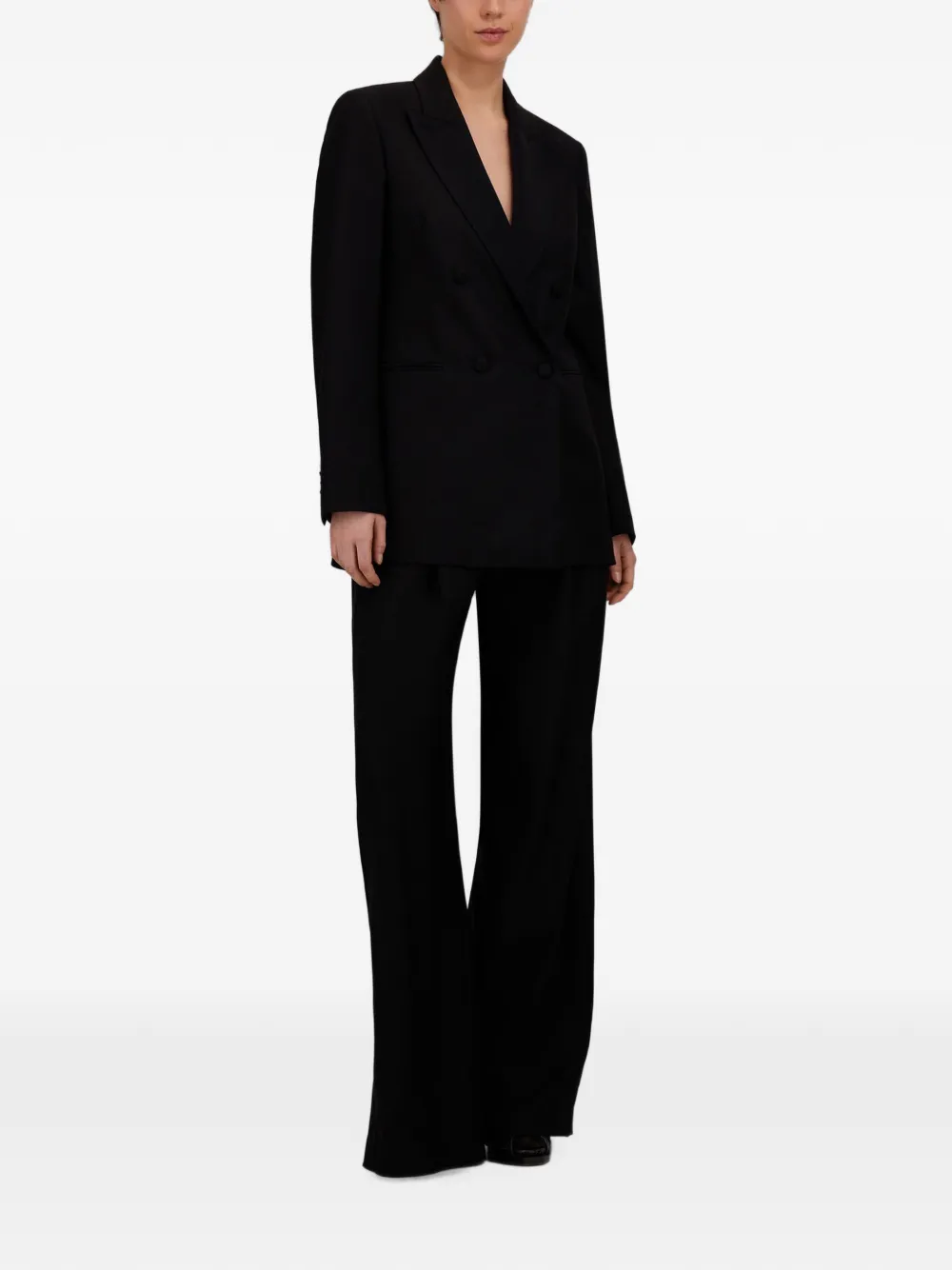 Herno Blazer met dubbele rij knopen en puntige revers Zwart