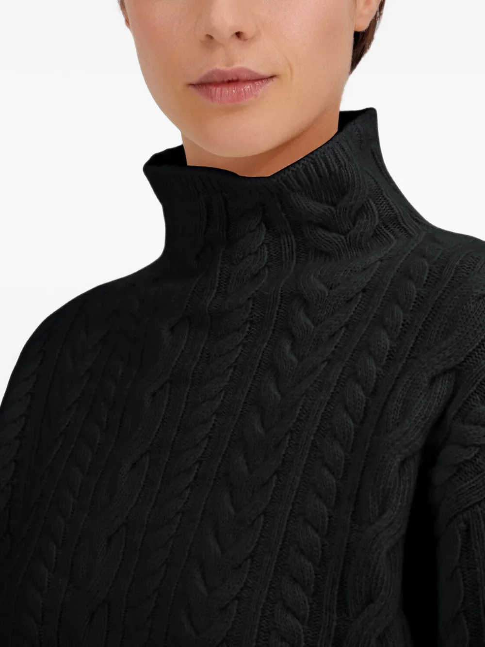 Herno cable-knit wool sweater Zwart
