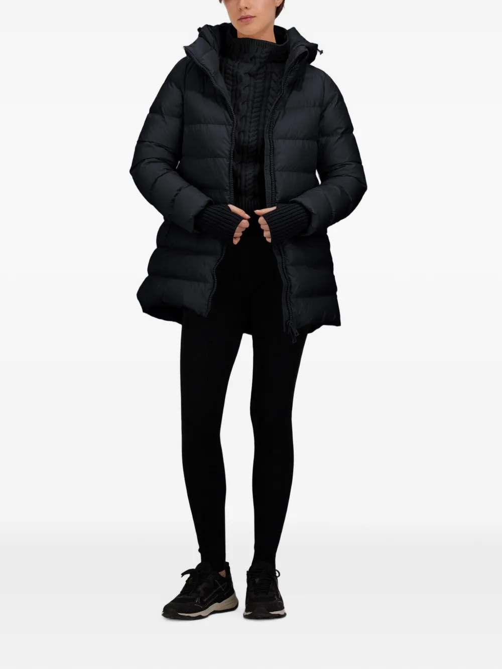 Herno cable-knit wool sweater Zwart