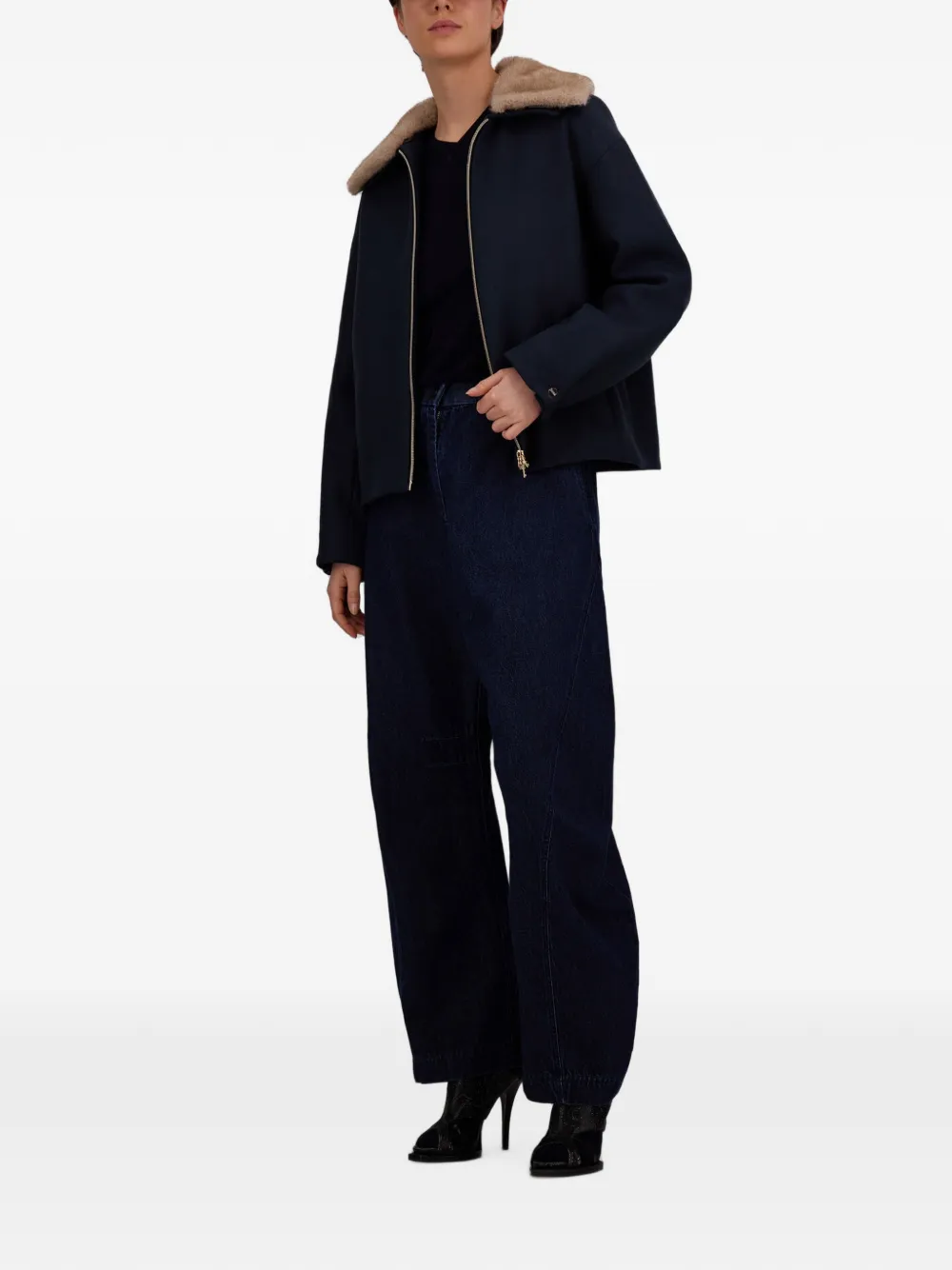 Herno Regular-fit palazzo jeans Blauw