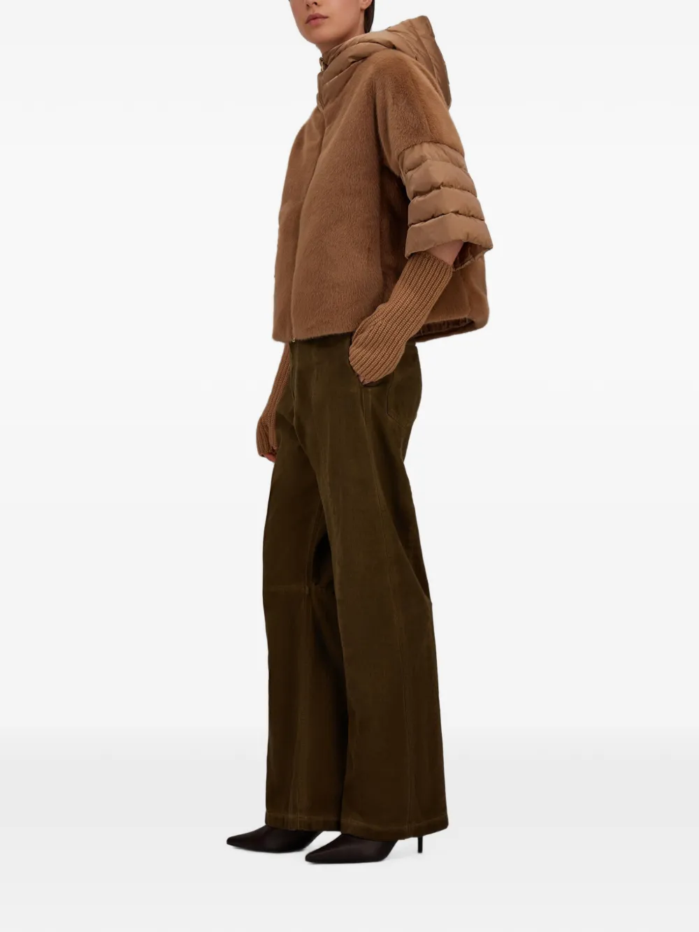 Herno stitched-pleat straight-leg jeans Groen
