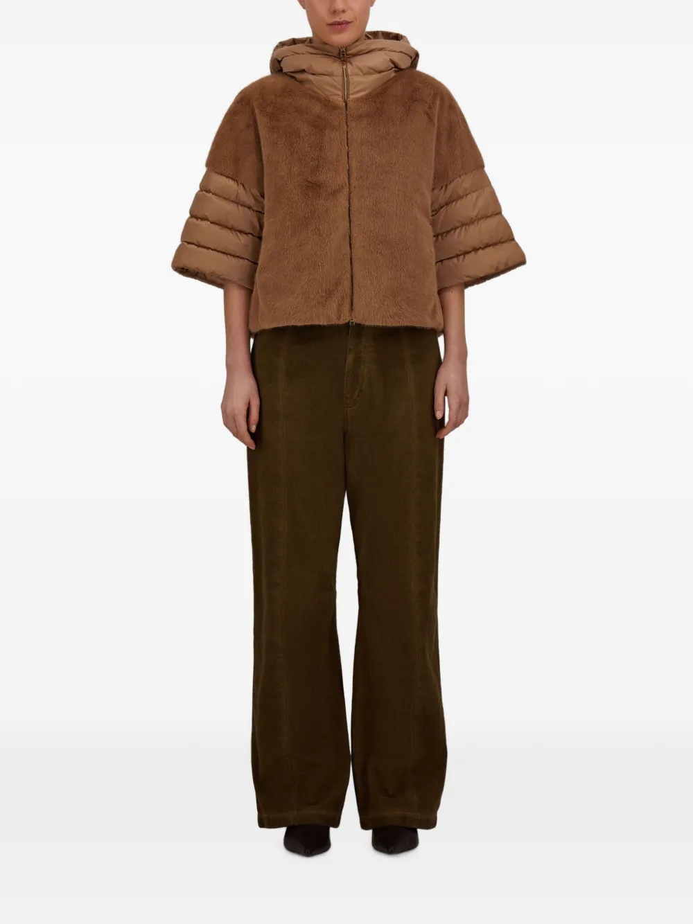 Herno stitched-pleat straight-leg jeans Groen