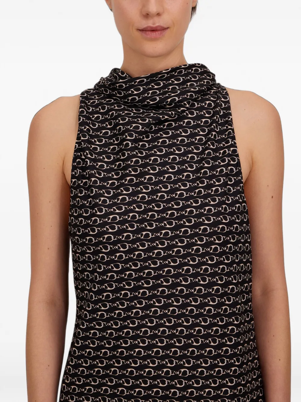 Herno Maxi-jurk met haak-print Zwart