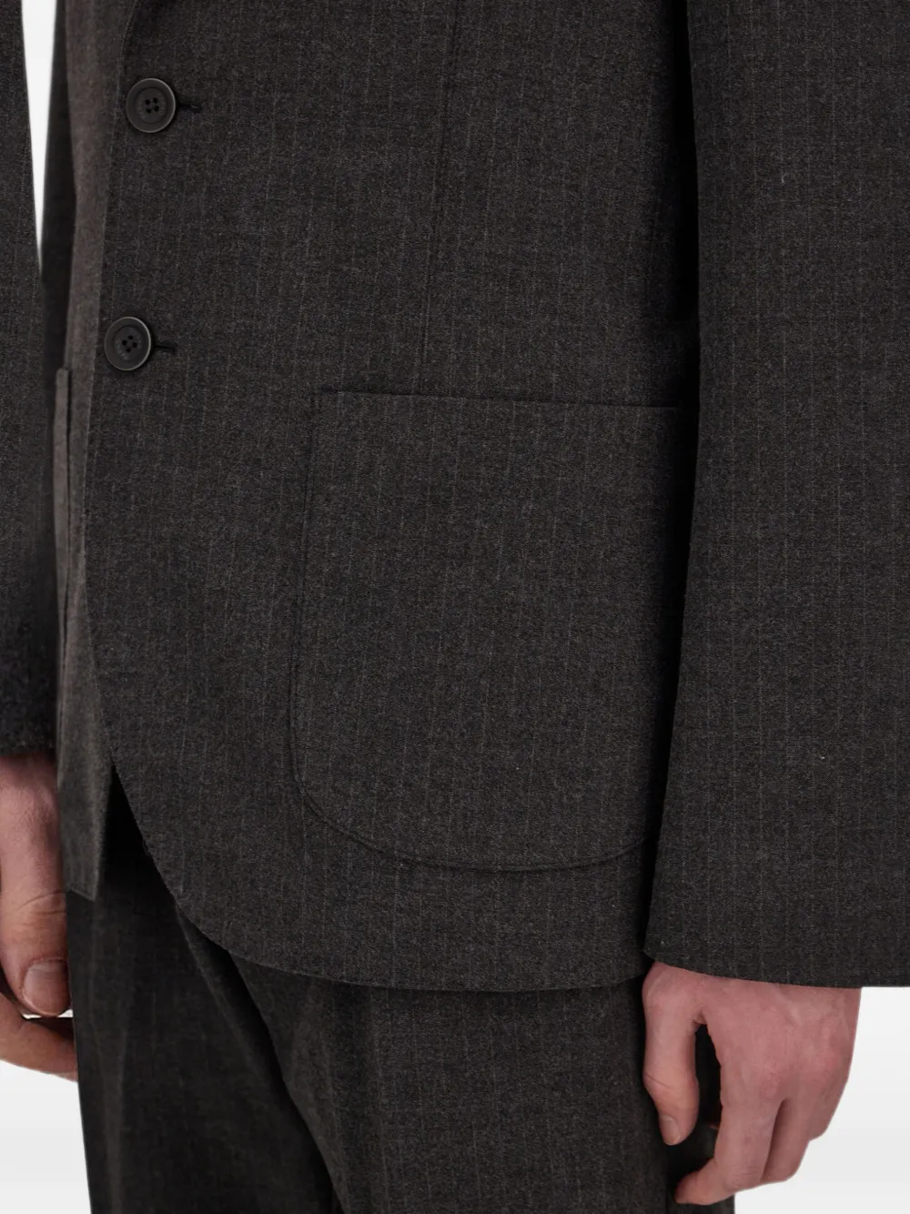 Herno Blazer met enkele rij knopen met krijtstreep Grijs