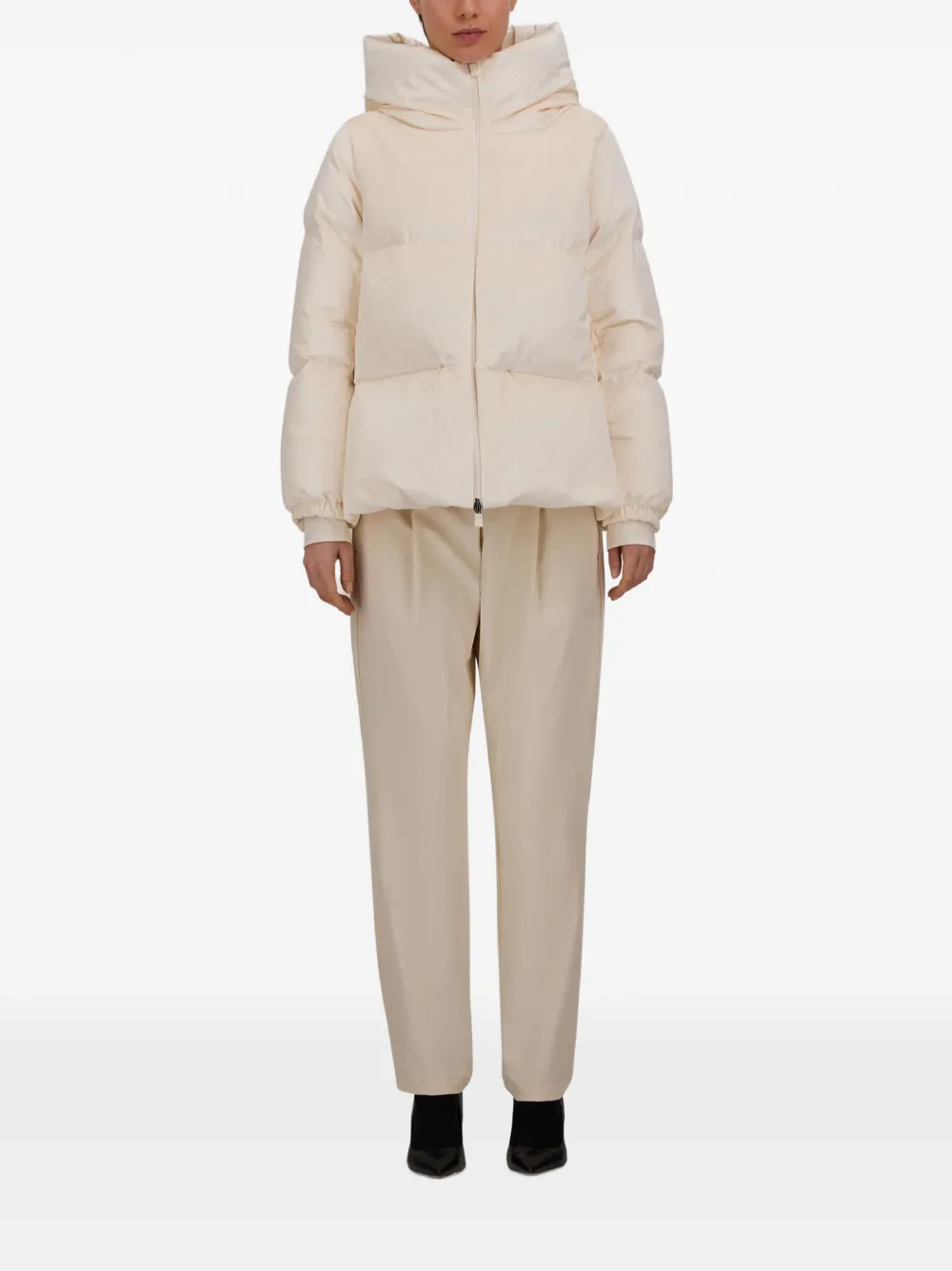 Herno Gewatteerd ribfluwelen donsjack Beige