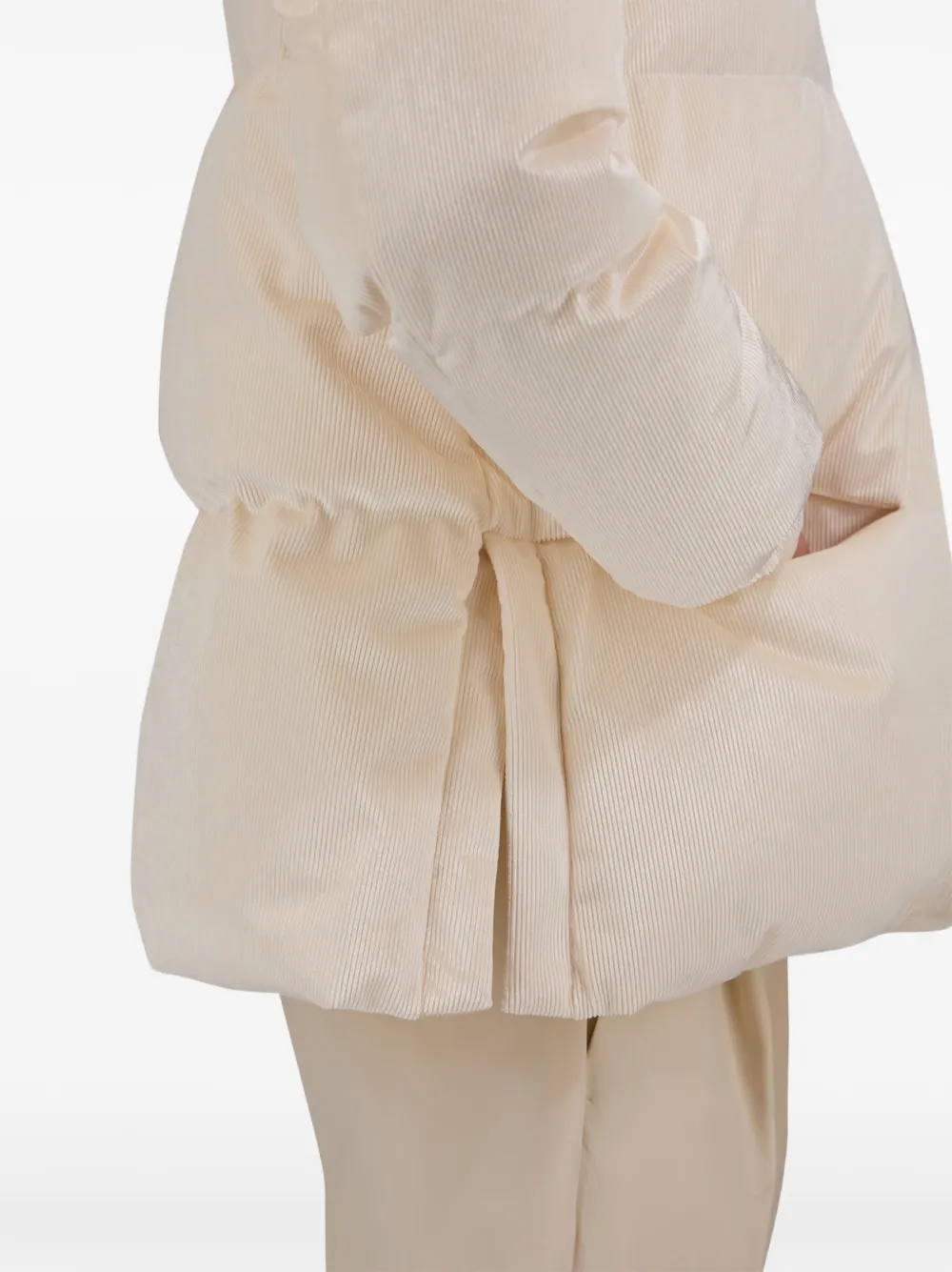Herno Gewatteerd ribfluwelen donsjack Beige